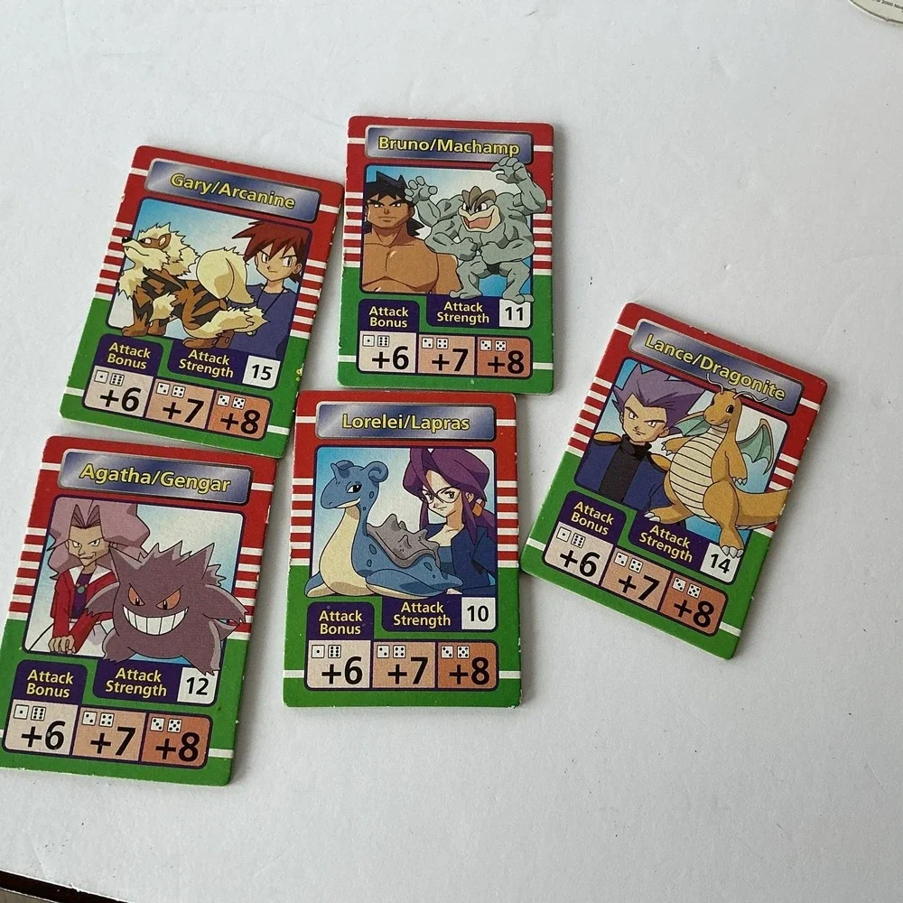 Pokemon Trainer Battle Cards Lot‎ 5 Elite Four Gym Leader Nintendo Vintage